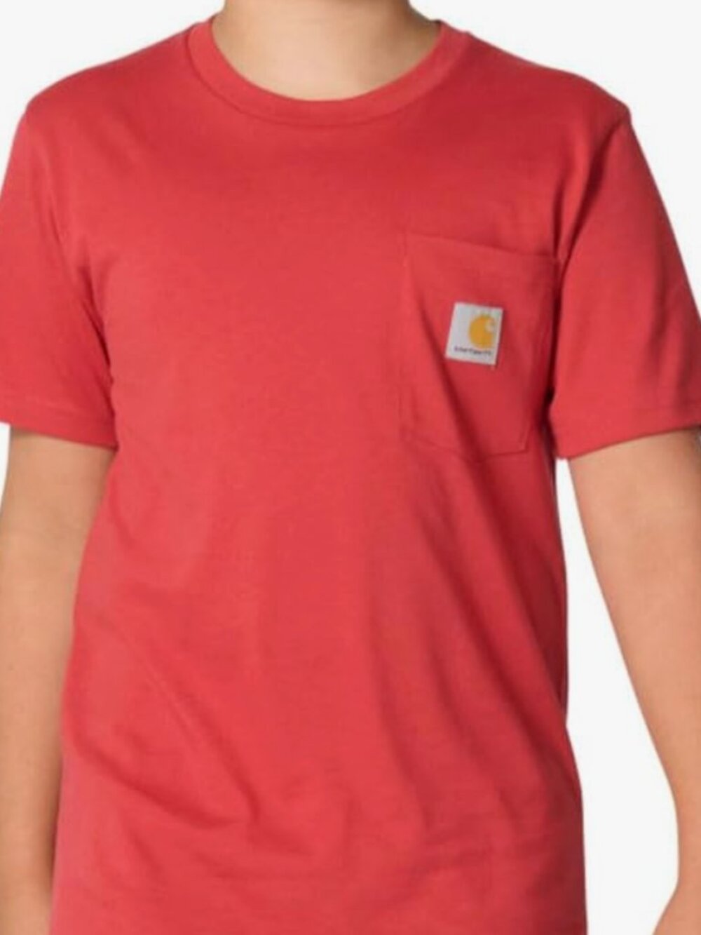 Carhartt Pocket T Shirt Faded Pink Orange Teen Streetwear XL 18-20